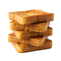 Stack of golden-brown crispy French toast slices.