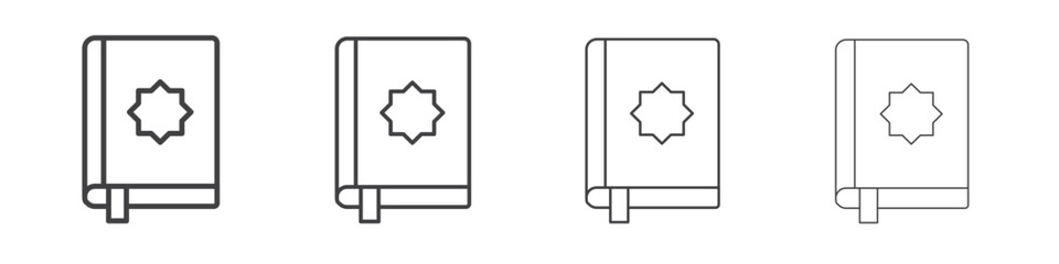 Quran kareem icon concept outline symbol design.