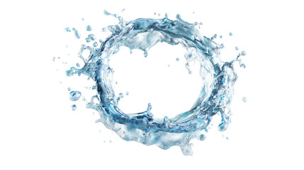 Water splash circle on isolated background, perfect for design and creative projects.