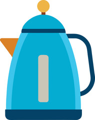 A blue electric kettle for boiling water isolated on white background