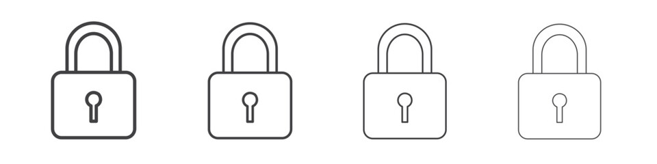 Padlock icon concept outline symbol design.