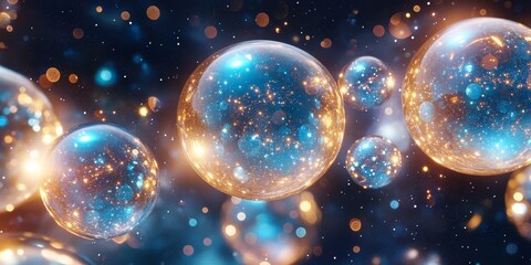 Glistening Cosmic Network of Ethereal Galaxy Systems Radiant Spheres and Interconnected Bubbles