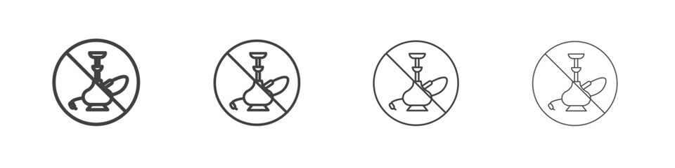 No hookah signs concept outline symbol design.