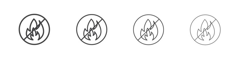No fire sign concept outline symbol design.