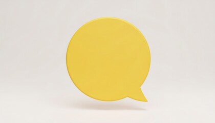 3D yellow speech bubble icon on white background