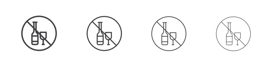 No alcohol sign concept outline symbol design.