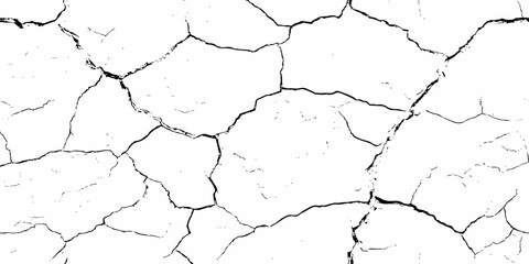 Black and white texture of cracked and abstract grunge texture effect old concrete faded wall dry surface patterns background