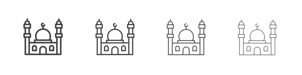 Mosque icon concept outline symbol design.
