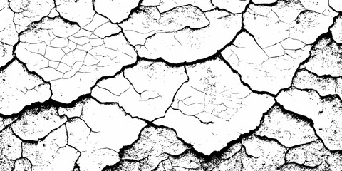 Black and white texture of cracked and abstract grunge texture effect old concrete faded wall dry surface patterns background