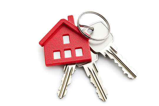 Red house keychain with house keys