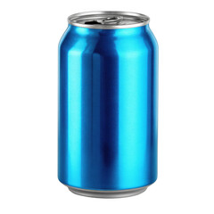 Obraz premium blue aluminum soda can isolated [Transparent Background PNG].