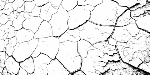 Black and white texture of cracked and abstract grunge texture effect old concrete faded wall dry surface patterns background
