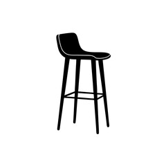 Modern black bar stool with minimalist design   