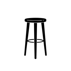 Simple black bar stool in minimalist style   