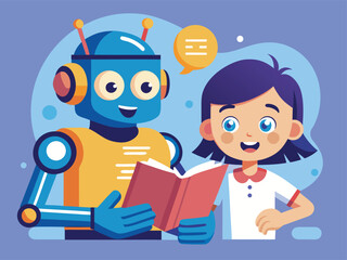 AI Tutor Helping Student Illustration