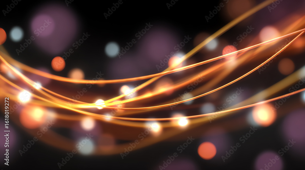 Poster vibrant glowing waves of light create an abstract visual experience, perfect for backgrounds and art