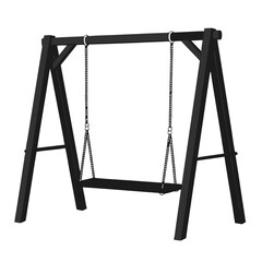 Simple black swing set with chains in minimalist design  
