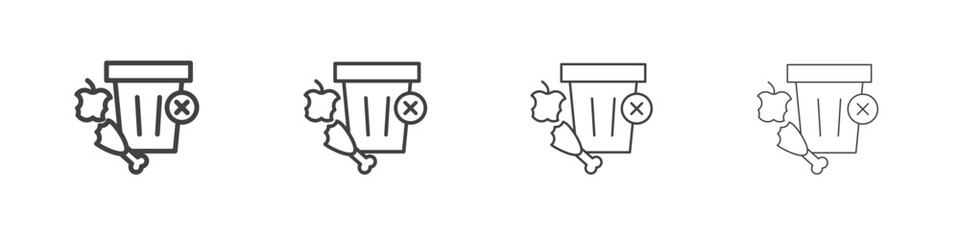 Food waste icon concept outline symbol design.
