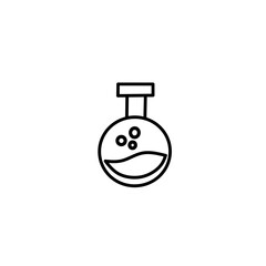 science and chemistry vector icons with glass bottles or laboratory symbols