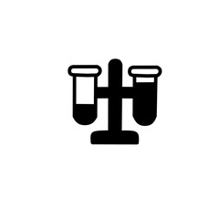 black vector icons of science and chemistry with laboratory equipment