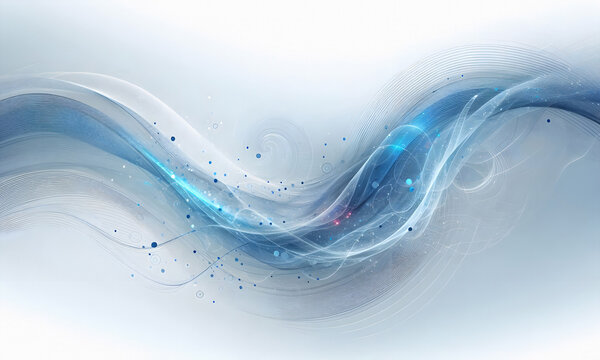 Heller Hintergrund, copy space, mit zarten, filigranen Wellen in blau und wei&szlig;