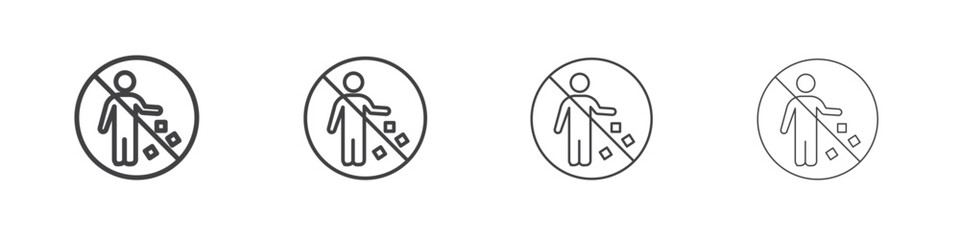 Do not litter signs concept outline symbol design.