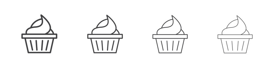Cupcake icon concept outline symbol design.