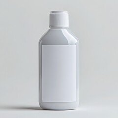 A clean white bottle with a ribbed cap and a blank label