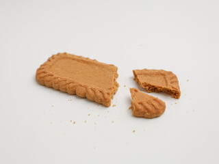 Chocolate biscuits on white background