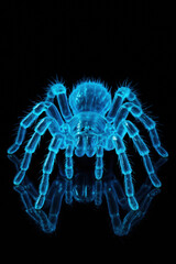 Blue Arachnid with Luminescent Legs and Hair Detail

Sci-Fi Inspired Spider with Neon Light Reflection