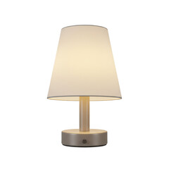 Elegant table lamp with soft lighting on a minimalist surface, enhancing cozy ambiance