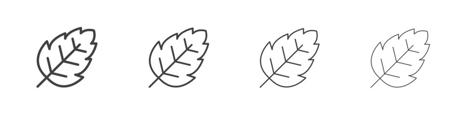 Birch leaf icon concept outline symbol design.