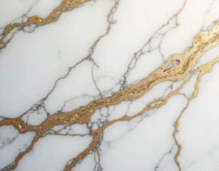 Fototapeta premium White marble with veins of gold and glitter