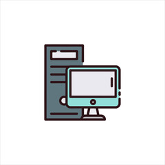 vector computer monitor