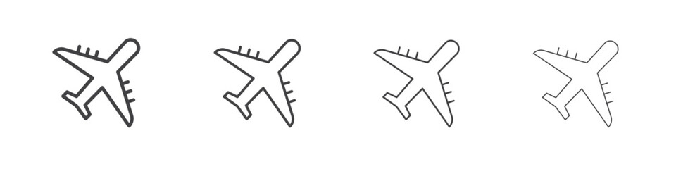 Airplane icon concept outline symbol design.