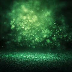 Abstract Green Sparkle Glitter Bokeh Backdrop Texture