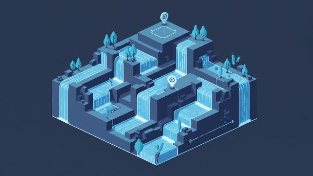 Cascading water path to final destination