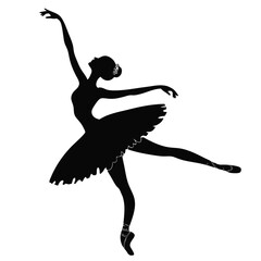 Elegant collection of diverse ballerina silhouettes in various graceful poses perfect for dance studios performance promotions or artistic projects