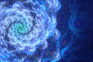 Abstract spiral fractal background resmbling a whirlpool of bubbles or sea foam.