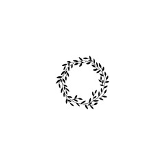 Wreath icon flat vector design. 