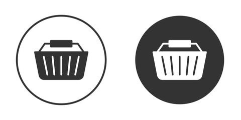 Shopping basket icon silhouette symbol. Vector isolated illustration