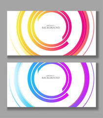 circular colorful gradient lines decorative abstract digital creative modern white background set,business cards,covers design vector illustration.