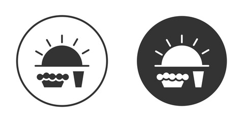 Sahur time icon silhouette symbol. Vector isolated illustration