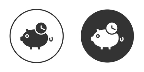 Save time icon silhouette symbol. Vector isolated illustration