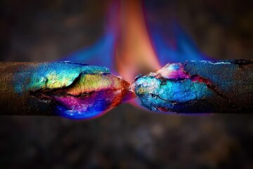close up of cables of a rainbow