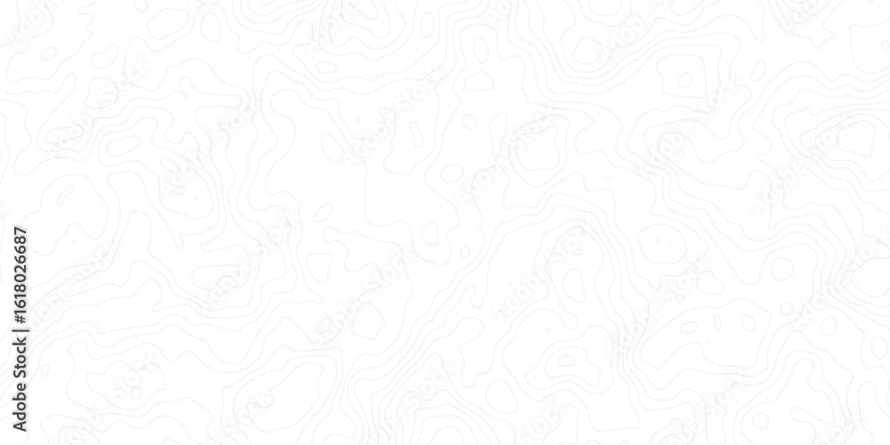 Poster minimal white topographic contour map background with soft, flowing elevation lines. perfect for geo
