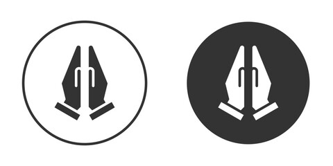 Pray icon silhouette symbol. Vector isolated illustration