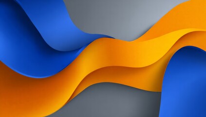 Abstract Background With Blue And Orange Waves