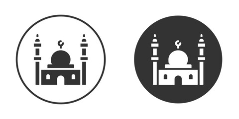 Mosque icon silhouette symbol. Vector isolated illustration