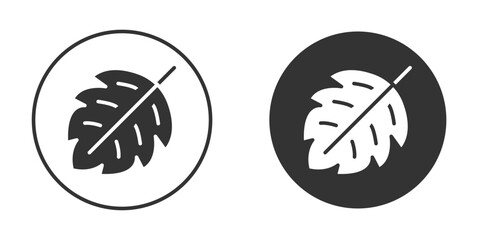 Monstera deliciosa plant leaf icon silhouette symbol. Vector isolated illustration